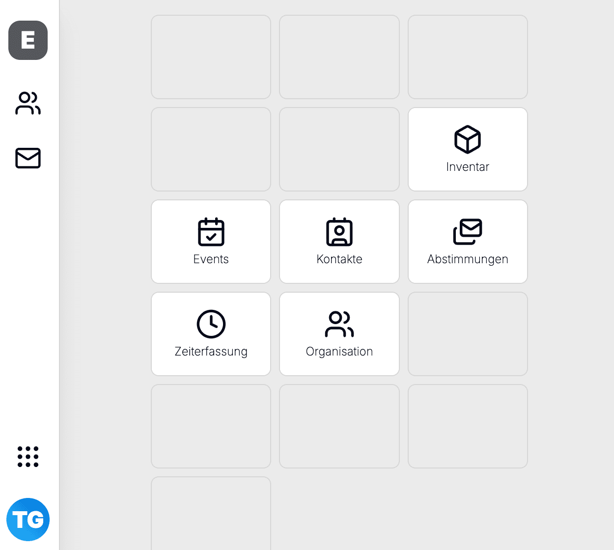 Screenshot: Aufbau der Oraganisationsansicht in ERADIANT